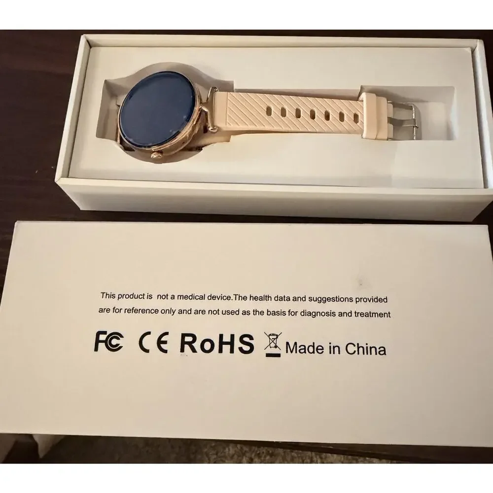 Smart Watch for Women Rose Gold Round Face Fitness Health Tracker Bluetooth NIB⁠
